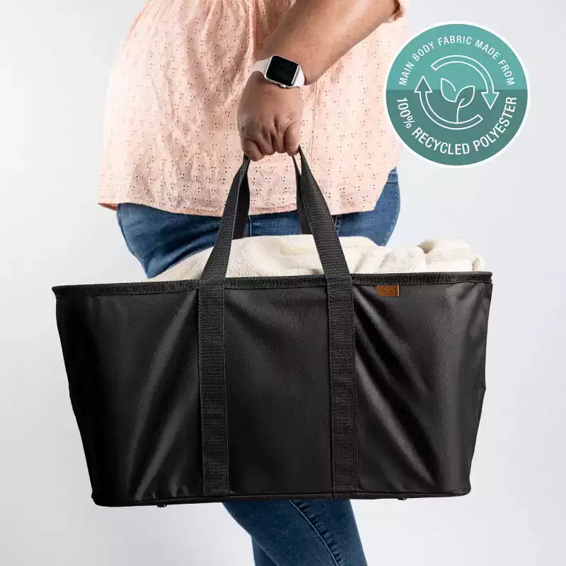 Panier à linge fourre-tout pliable, polyester recyclé, capacité de 50L, conception pop-up – 56 cm L x 56 cm l x 43 cm H