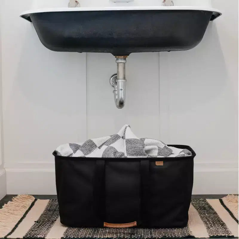 Panier à linge fourre-tout pliable, polyester recyclé, capacité de 50L, conception pop-up – 56 cm L x 56 cm l x 43 cm H