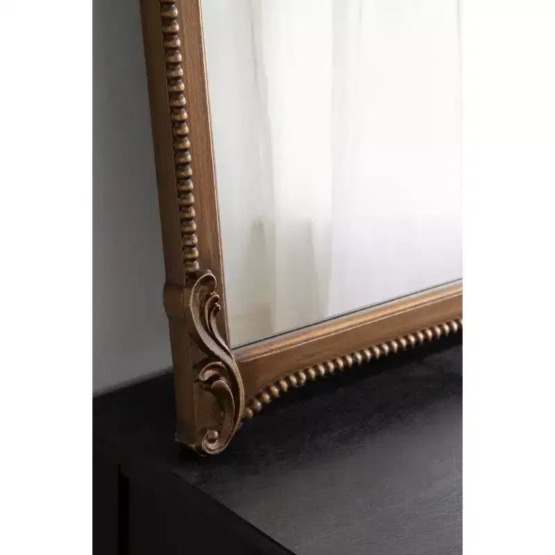 Miroir mural arqué 40"x30" avec cadre doré orné