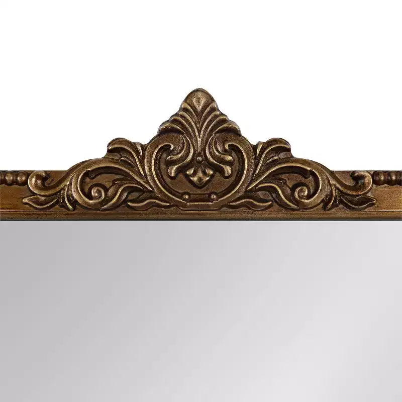 Miroir mural arqué 40"x30" avec cadre doré orné