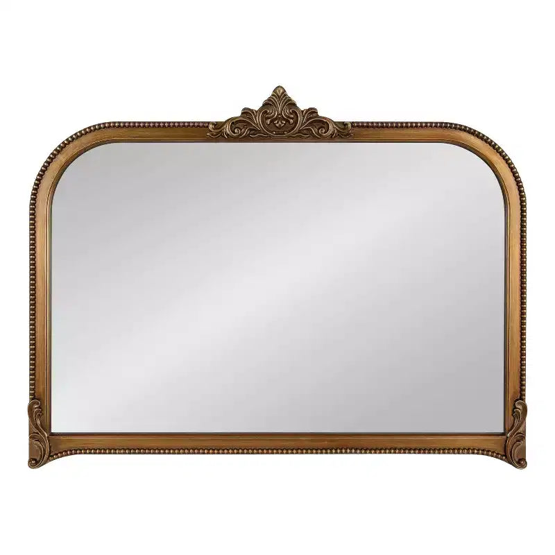 Miroir mural arqué 40"x30" avec cadre doré orné