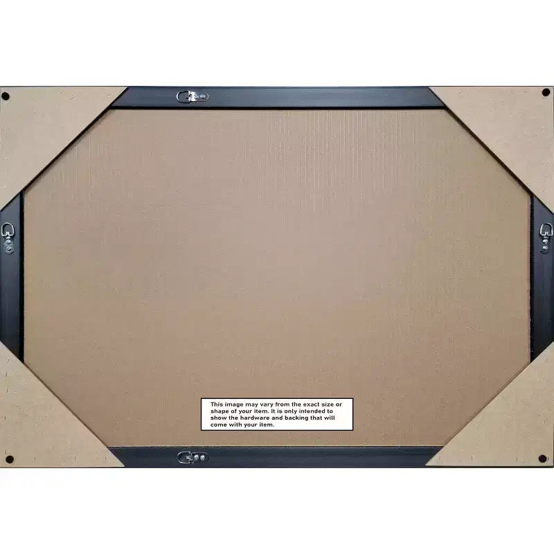 Miroir mural de salle de bain rectangulaire encadré en bois 41"x29" – Argent champagne, bords non biseautés, fixation murale