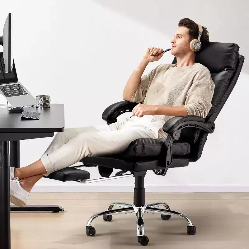 Fauteuil de bureau de direction de massage 4 points avec repose-pieds