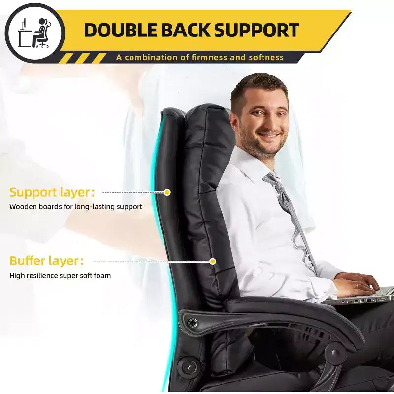 Fauteuil de bureau de direction de massage 4 points avec repose-pieds