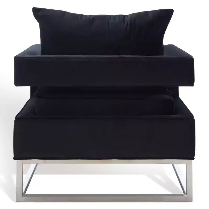 Fauteuil club capitonné avec pieds chromés – Assise 60,5 cm (L) x 50 cm (P) x 48 cm (H), Supporte 125 kg, Mélange de coton