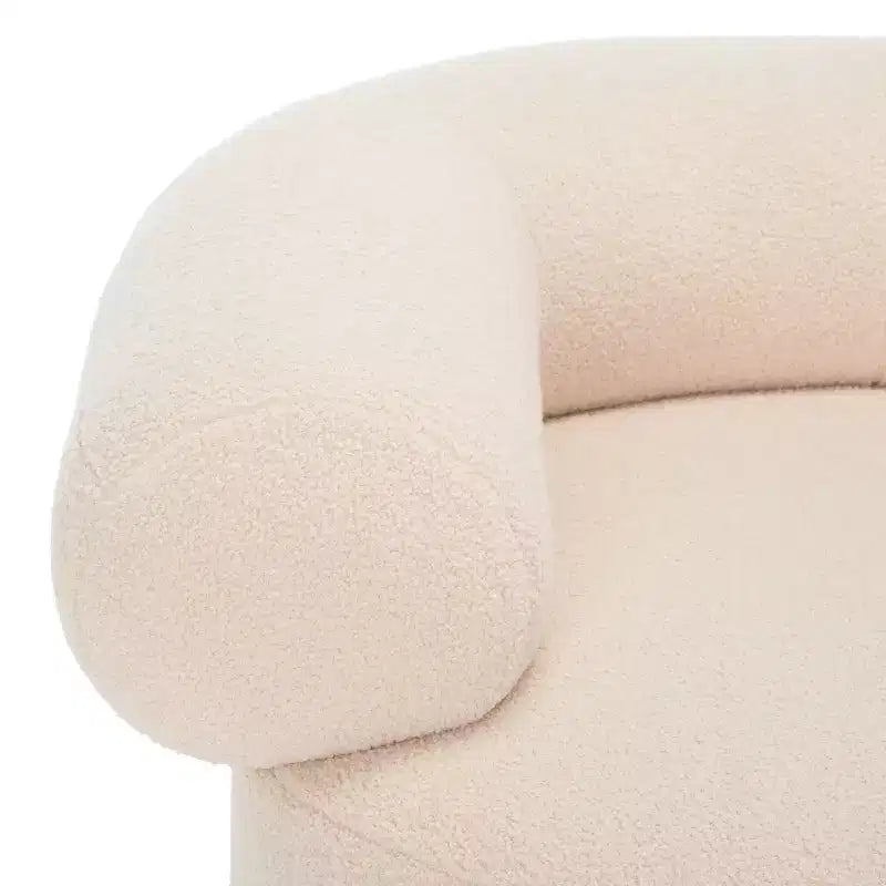 Fauteuil pivotant avec cadre en pin et revêtement en polyester – Siège 49 cm L x 60 cm P x 46 cm H, supporte 125 kg