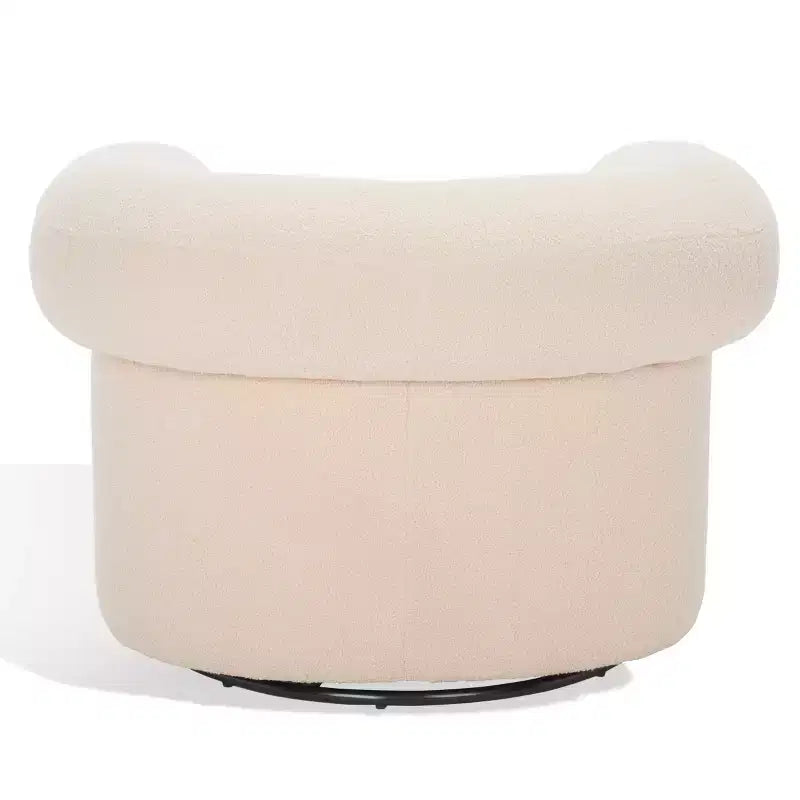 Fauteuil pivotant avec cadre en pin et revêtement en polyester – Siège 49 cm L x 60 cm P x 46 cm H, supporte 125 kg