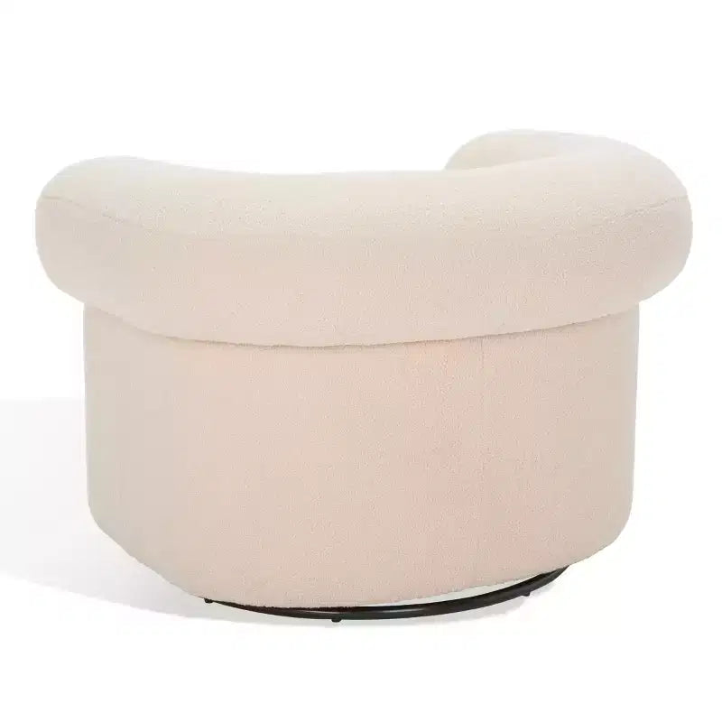 Fauteuil pivotant avec cadre en pin et revêtement en polyester – Siège 49 cm L x 60 cm P x 46 cm H, supporte 125 kg