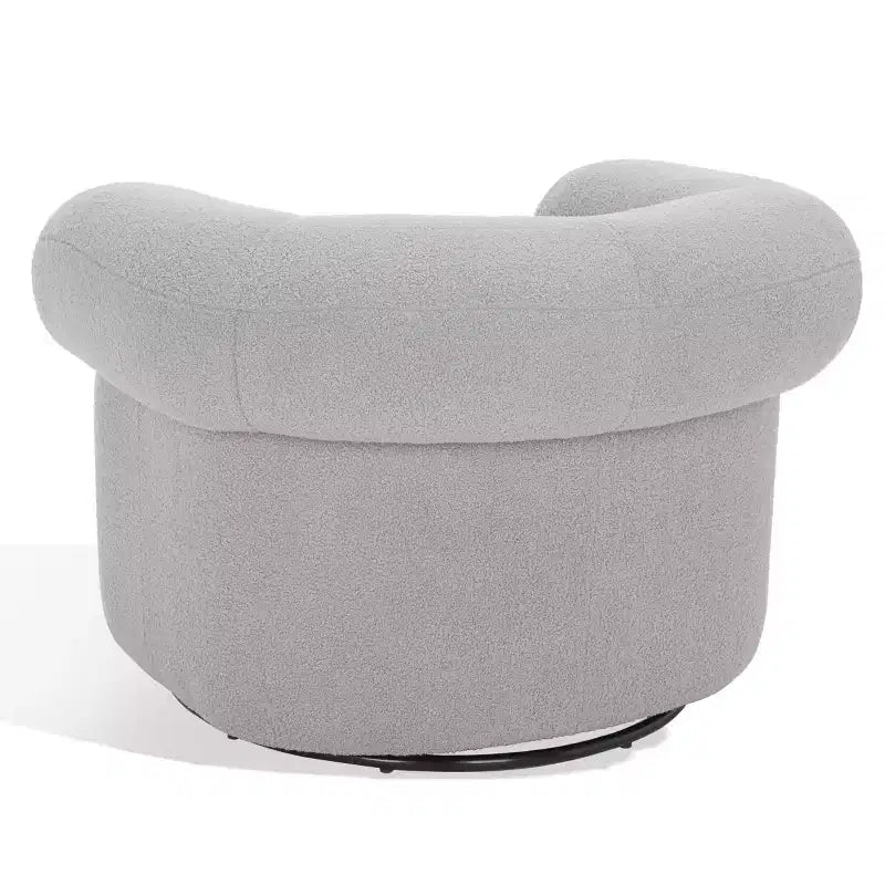 Fauteuil pivotant avec cadre en pin et revêtement en polyester – Siège 49 cm L x 60 cm P x 46 cm H, supporte 125 kg