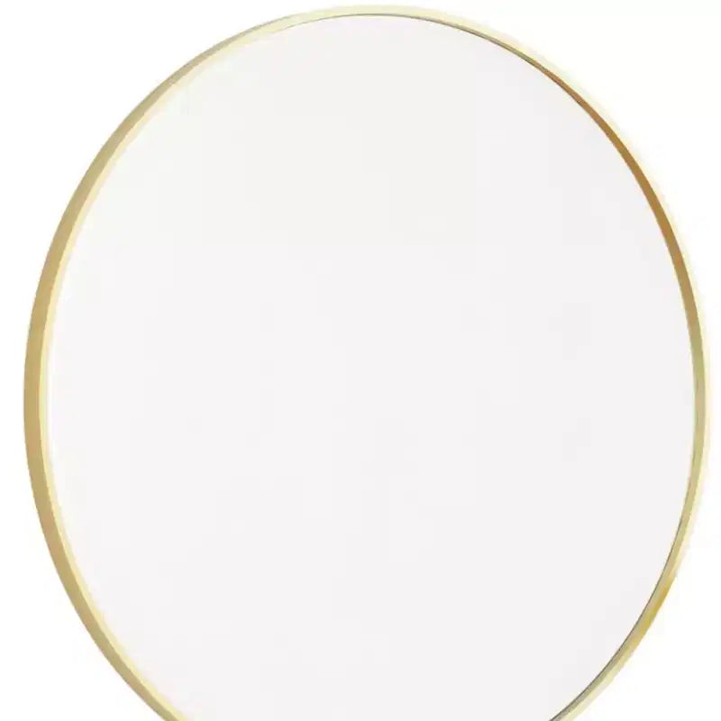 Miroir de salle de bain rond encadré en métal doré de 76,2 cm
