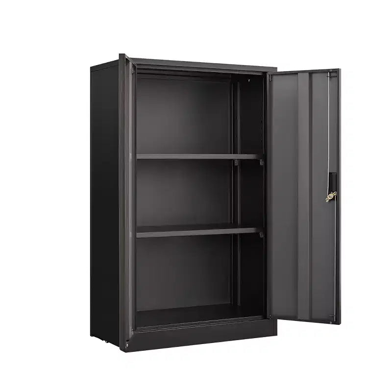 Armoire de rangement pliante en métal de 27,5 po avec portes verrouillables et étagères réglables, noir