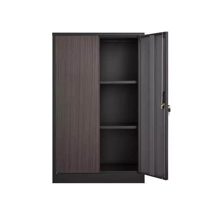 Armoire de rangement pliante en métal de 27,5 po avec portes verrouillables et étagères réglables, noir