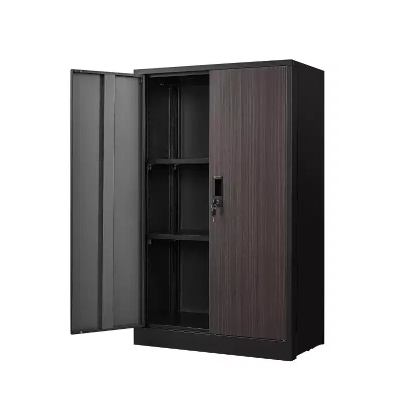 Armoire de rangement pliante en métal de 27,5 po avec portes verrouillables et étagères réglables, noir
