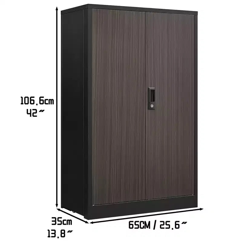 Armoire de rangement pliante en métal de 27,5 po avec portes verrouillables et étagères réglables, noir