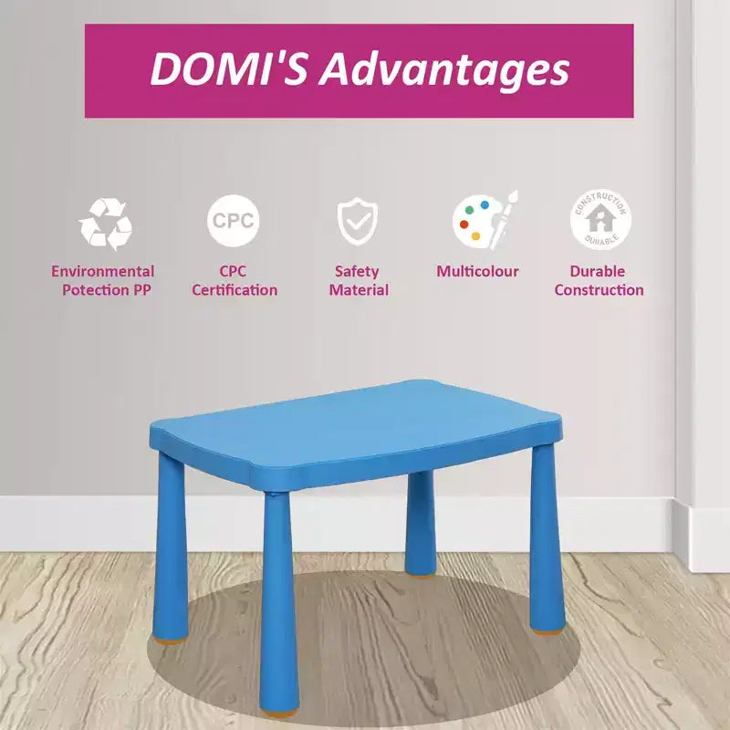 Table d'activité rectangulaire pour enfants avec coins de sécurité arrondis