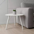Table d'appoint triangulaire en aluminium – 35,5 cm H x 48,2 cm L x 43,1 cm P, Blanc, Plateau de 1,2 cm d'épaisseur