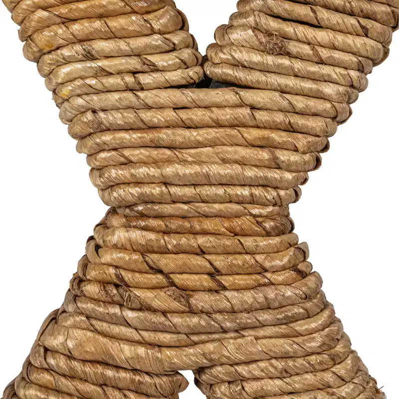 Tabouret de bar en jacinthe d'eau tressée, cadre en bois d'acajou, sans dossier, hauteur fixe – 43,2 cm (L) x 40,6 cm (l) x 63,5 cm (H)