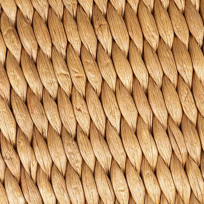 Tabouret de bar en jacinthe d'eau tressée, cadre en bois d'acajou, sans dossier, hauteur fixe – 43,2 cm (L) x 40,6 cm (l) x 63,5 cm (H)