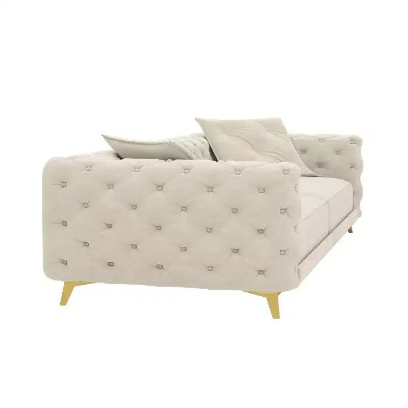 Canapé-lit convertible 3-en-1 King Size avec pouf mobile – 97,7"l x 37,4"P x 28"H, Revêtement en velours