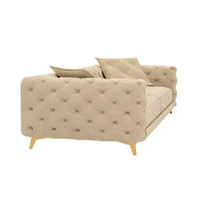 Canapé-lit convertible 3-en-1 King Size avec pouf mobile – 97,7"l x 37,4"P x 28"H, Revêtement en velours