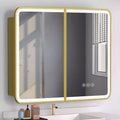 HOME Medicine Cabinet with LED Mirror,Surface or Recessed Mount,Defogger,Memory Function,3-Color Lighting,USB&Outlet,Dimmer,Storage Shelf