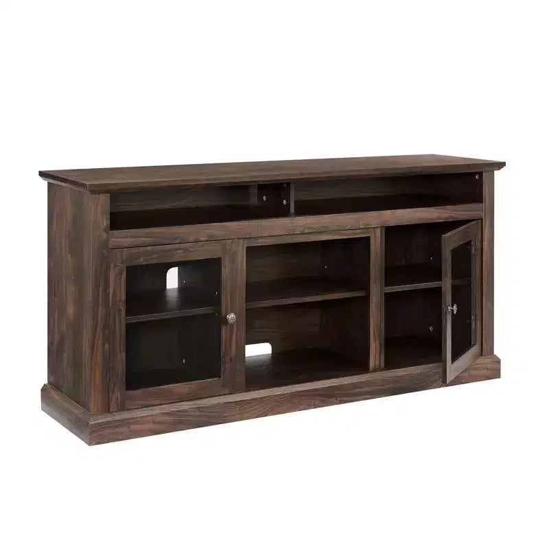 Meuble TV de 152 cm avec gestion des câbles, marron, pour téléviseurs jusqu'à 165 cm