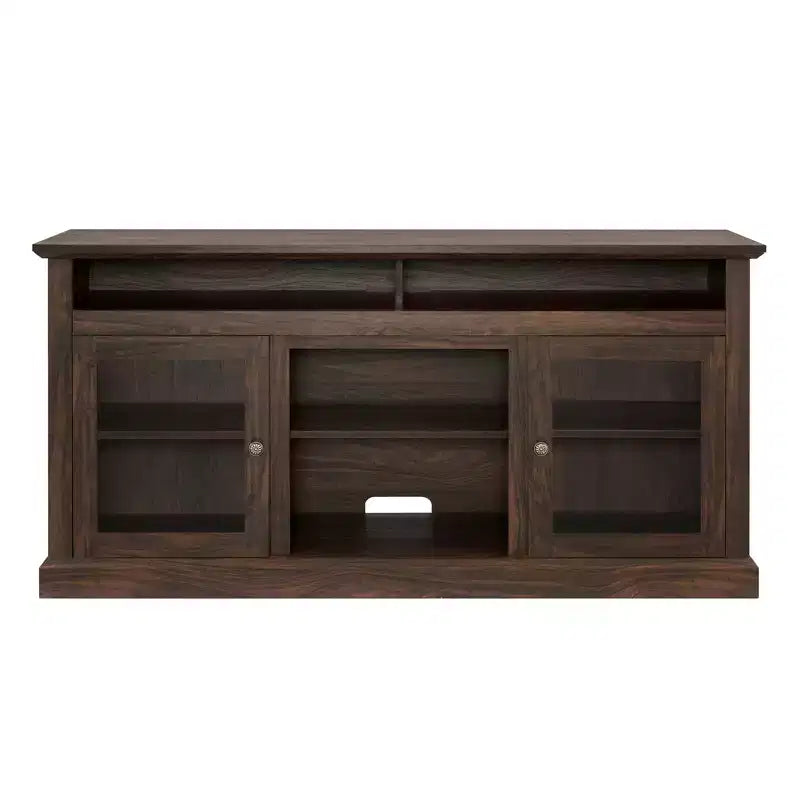 Meuble TV de 152 cm avec gestion des câbles, marron, pour téléviseurs jusqu'à 165 cm