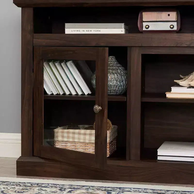 Meuble TV de 152 cm avec gestion des câbles, marron, pour téléviseurs jusqu'à 165 cm
