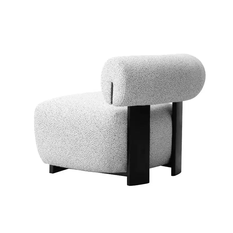 Lot de 2 fauteuils d'appoint modernes du milieu du siècle, tissu en polyester tissé, cadre en bois de frêne, aucun assemblage requis – 30,7"L x 32,7"H x 27,2"P, ivoire/noir