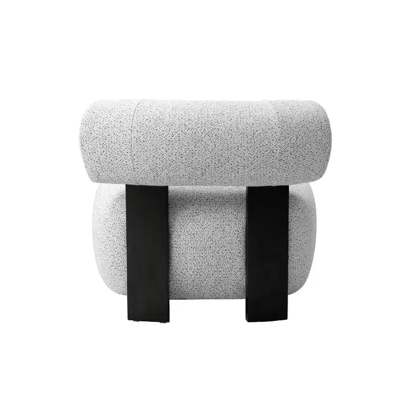 Lot de 2 fauteuils d'appoint modernes du milieu du siècle, tissu en polyester tissé, cadre en bois de frêne, aucun assemblage requis – 30,7"L x 32,7"H x 27,2"P, ivoire/noir