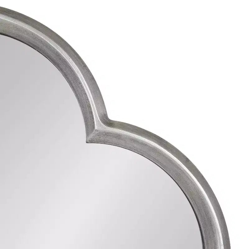 Miroir mural festonné en MDF 28x28 Argent