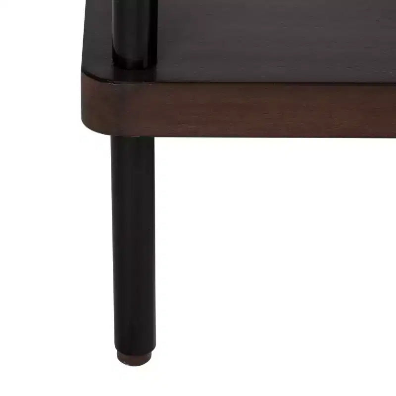 Meuble TV industriel - Noyer et noir, 140 cm, Cadre acajou brillant