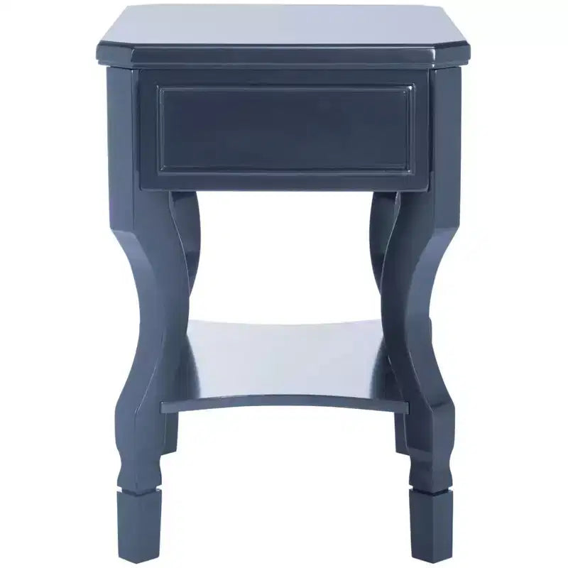Table de chevet en hévéa à 1 tiroir avec étagère ouverte