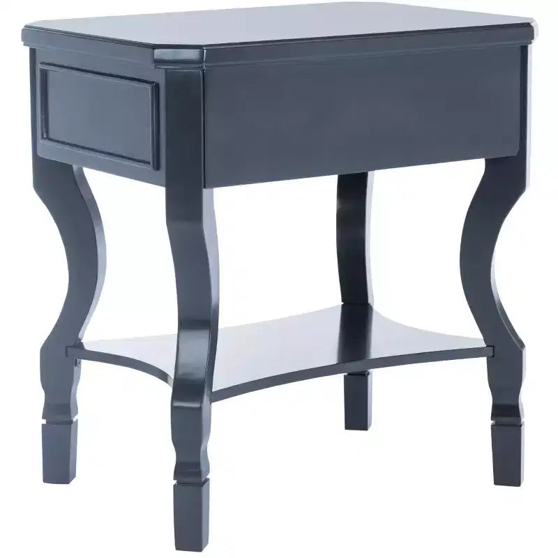 Table de chevet en hévéa à 1 tiroir avec étagère ouverte