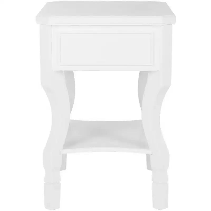 Table de chevet en hévéa à 1 tiroir avec étagère ouverte