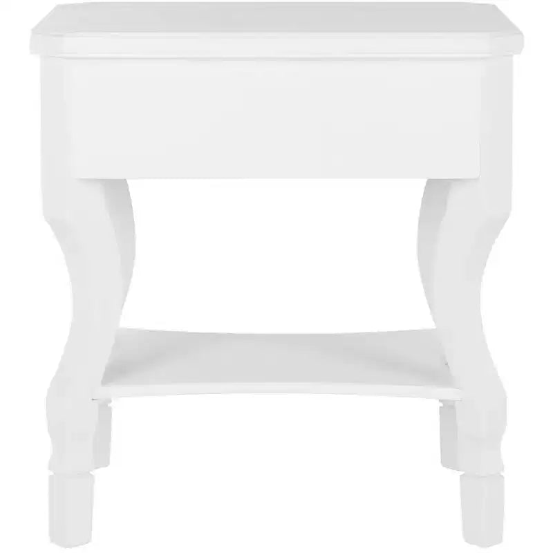 Table de chevet en hévéa à 1 tiroir avec étagère ouverte