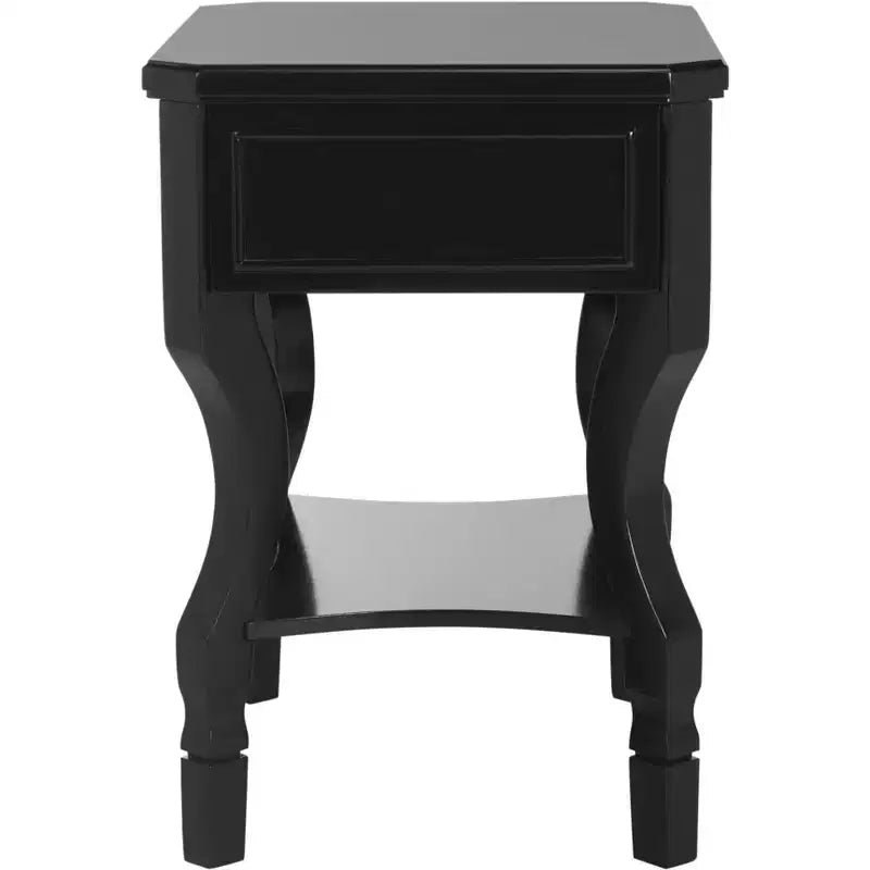 Table de chevet en hévéa à 1 tiroir avec étagère ouverte