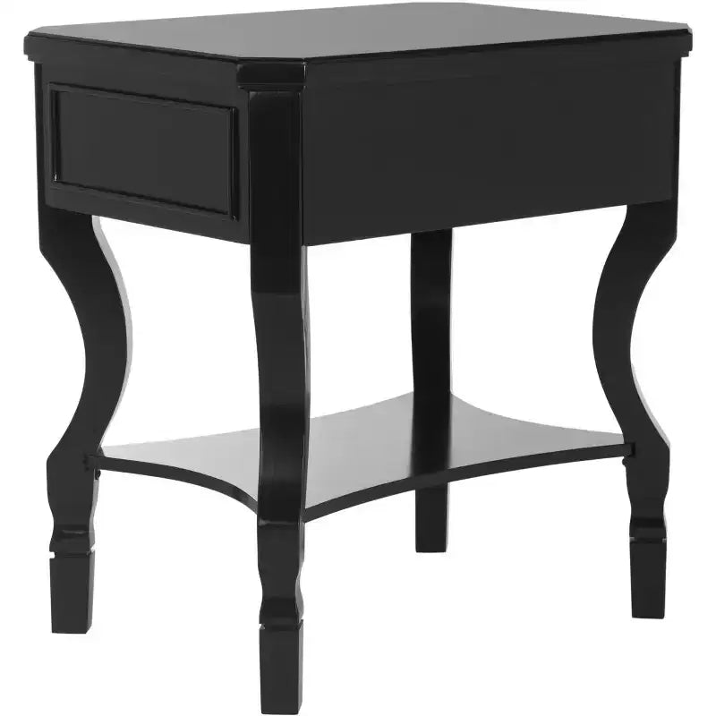 Table de chevet en hévéa à 1 tiroir avec étagère ouverte