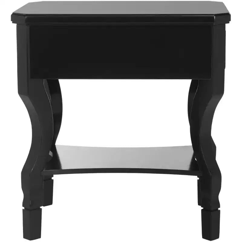 Table de chevet en hévéa à 1 tiroir avec étagère ouverte