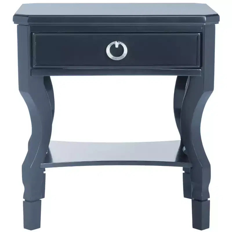 Table de chevet en hévéa à 1 tiroir avec étagère ouverte