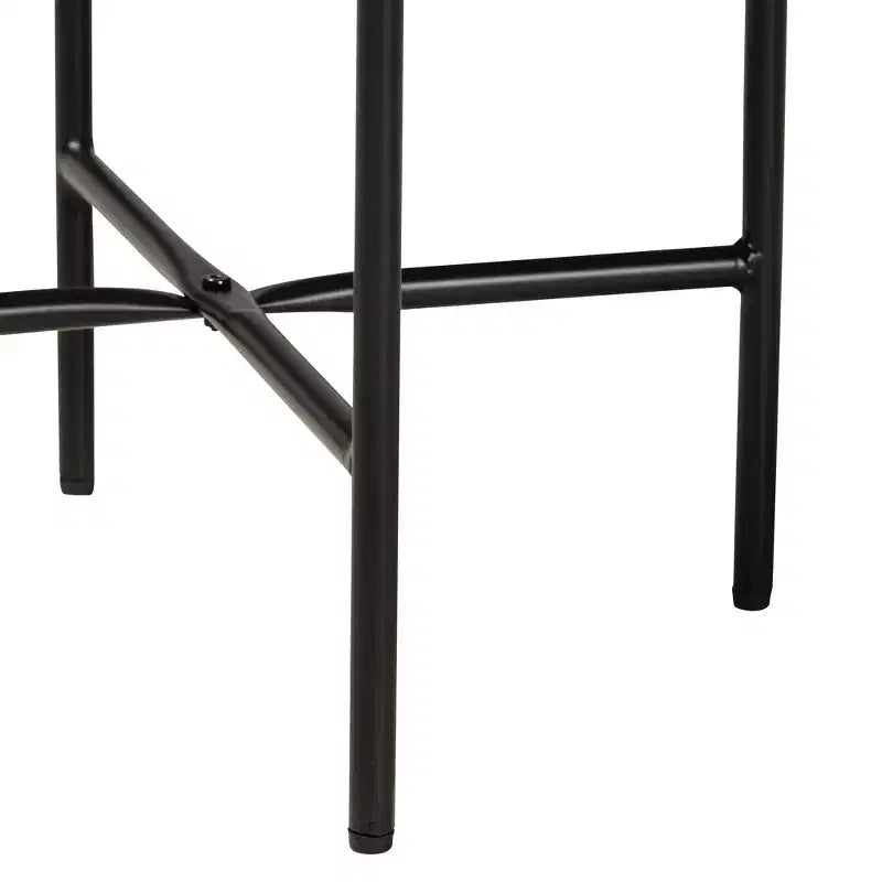 Table d'appoint ronde industrielle moderne, plateau en MDF noyer brun et cadre en métal noir – 40 cm (L) x 61 cm (H), supporte jusqu'à 23 kg
