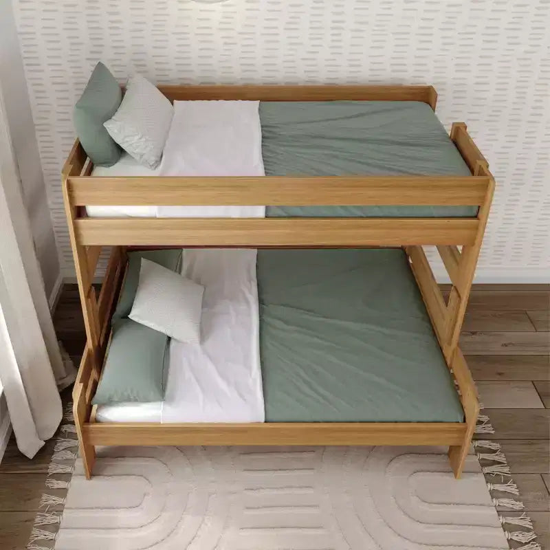 Lit superposé jumeau sur grand – Bois de pin massif, 78,5"L x 58,5"l x 63,25"H