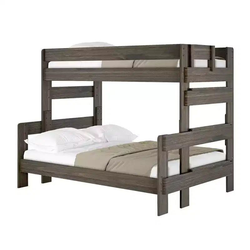 Lit superposé jumeau sur grand – Bois de pin massif, 78,5"L x 58,5"l x 63,25"H