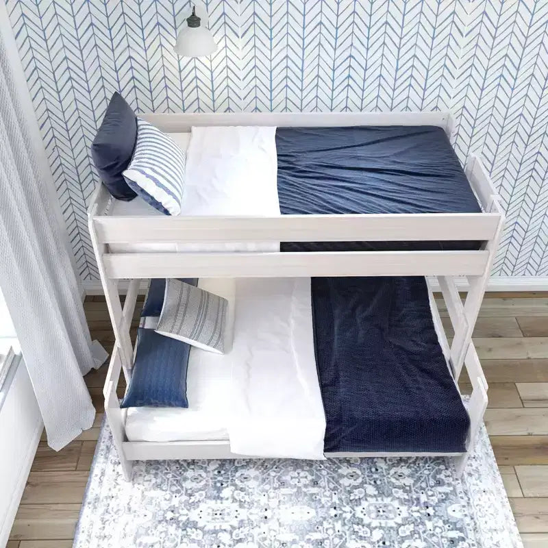 Lit superposé jumeau sur grand – Bois de pin massif, 78,5"L x 58,5"l x 63,25"H