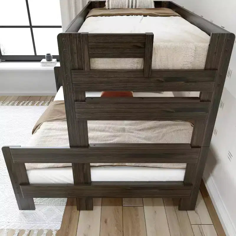 Lit superposé jumeau sur grand – Bois de pin massif, 78,5"L x 58,5"l x 63,25"H
