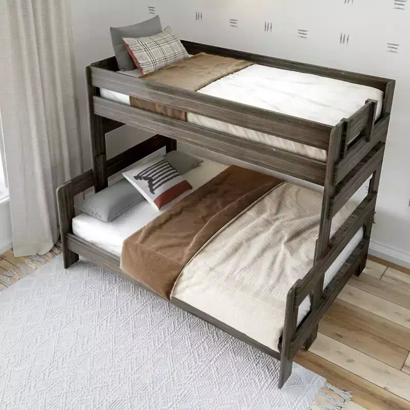 Lit superposé jumeau sur grand – Bois de pin massif, 78,5"L x 58,5"l x 63,25"H