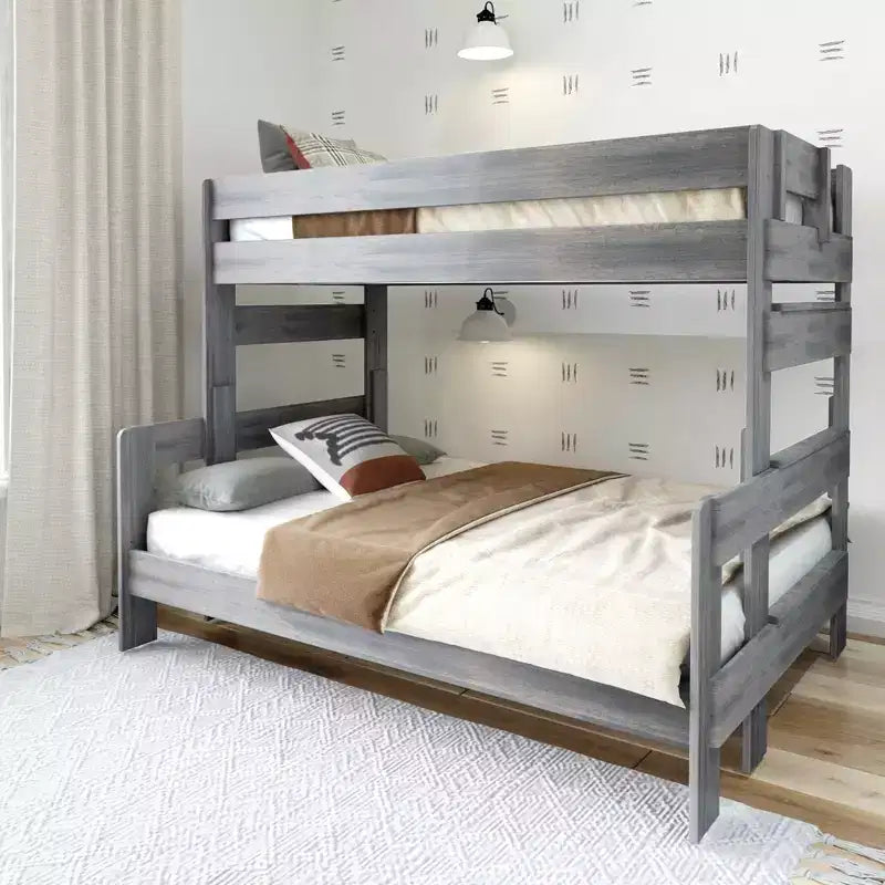 Lit superposé jumeau sur grand – Bois de pin massif, 78,5"L x 58,5"l x 63,25"H