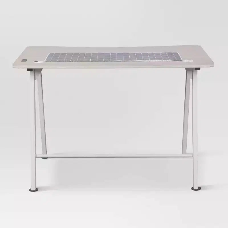 Bureau Gaming avec Lumières LED et Support Casque – 112 cm P x 70 cm L x 75 cm H, Cadre en Acier, Supporte 59 kg
