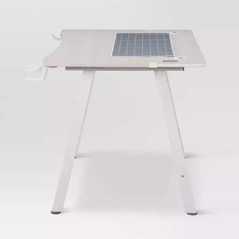 Bureau Gaming avec Lumières LED et Support Casque – 112 cm P x 70 cm L x 75 cm H, Cadre en Acier, Supporte 59 kg