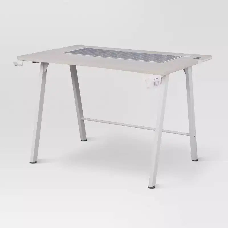 Bureau Gaming avec Lumières LED et Support Casque – 112 cm P x 70 cm L x 75 cm H, Cadre en Acier, Supporte 59 kg